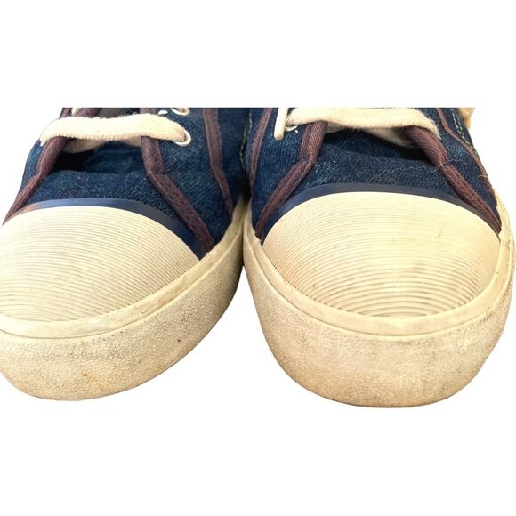 Vintage Nike Denim Sneakers With Cream Laces & Brown Trim - Casual Retro Style 9 - Picture 11 of 12